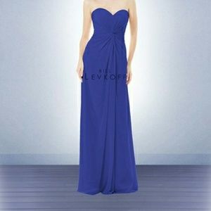 Bill Levkoff #484 Horizon Blue Strapless Formal