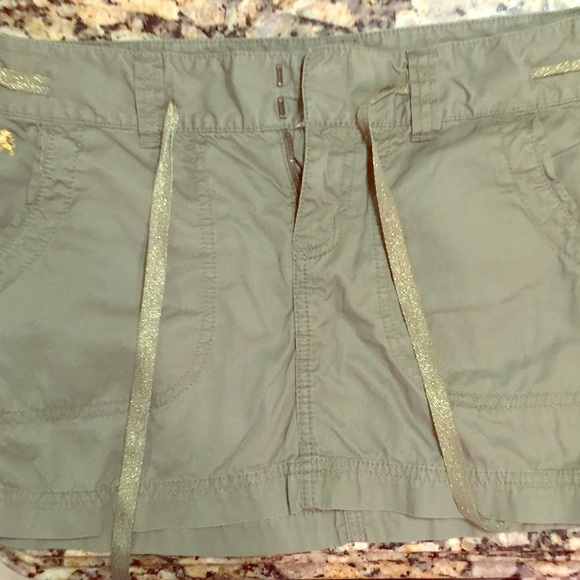 Express army green mini skirt