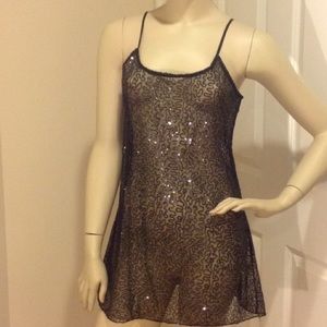 Black sequin sheer dress