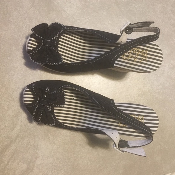 Peep Toe Denim Wedge