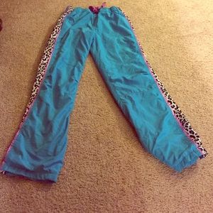 Blue and Purple Justice sweat pants.