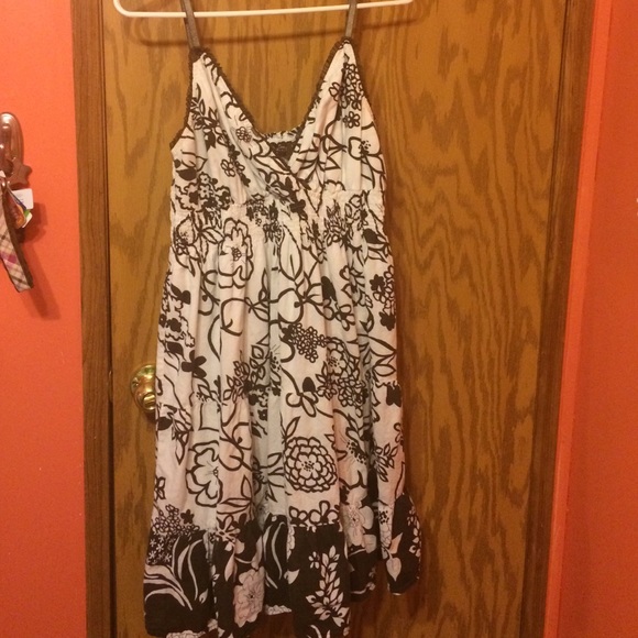 Off white sundress with brown flowers