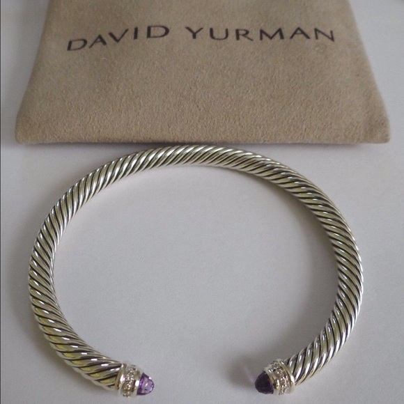 David Yurman 5mm Amethyst Cable Classics Bracelet - Picture 1 of 4