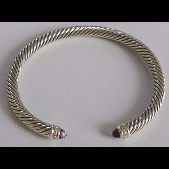 David Yurman 5mm Amethyst Cable Classics Bracelet - Picture 2 of 4
