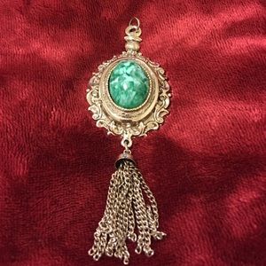 💚2 for $10! Teal Brooch Necklace Pendant
