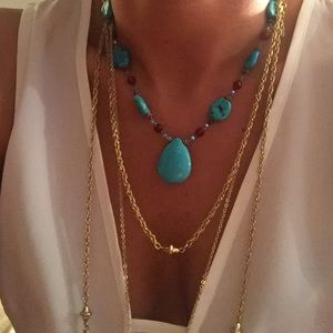 Turquoise beaded 18-inch necklace