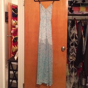 Long mint dress (cheetah print)
