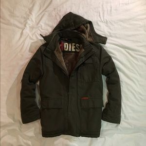 Diesel Military Olive Green Hooded Parka large