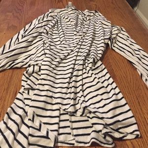 Black and white striped cardigan