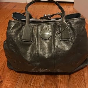 Silver coach bag