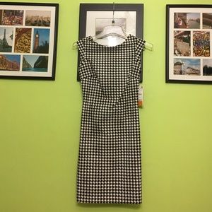 Zara black/white herringbone sheath dress