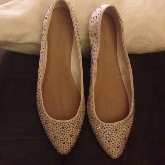 Dress Shoes Flats Gunmetal Gray Rhinestones