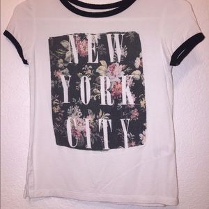 White shirt with floral print from American Eagle