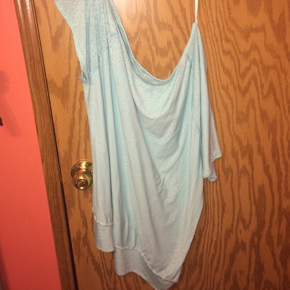 Mint green off shoulder top