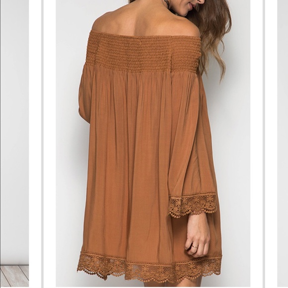 Long Sleeve Off Shoulder Dress - Picture 2 of 4