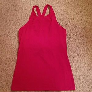 Red Lucy halter style workout top