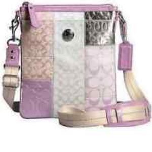 Pink and cream coach purse