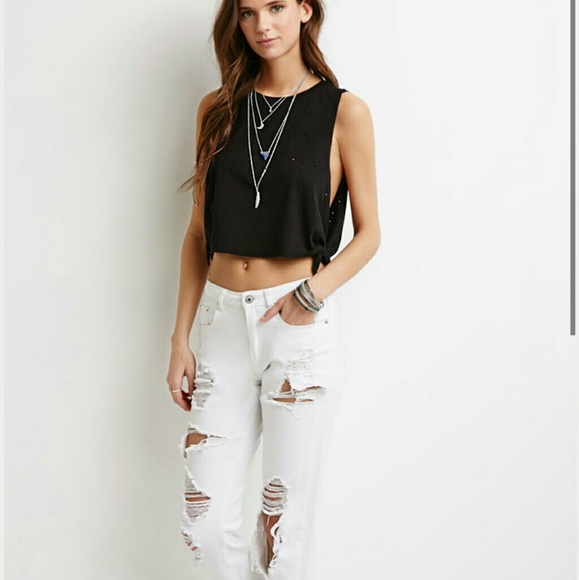 F21 Distressed Muscle Tank - Picture 2 of 2