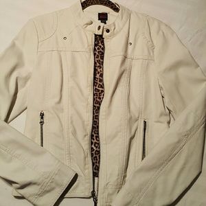 New 2B Bebe Faux White Leather Jacket