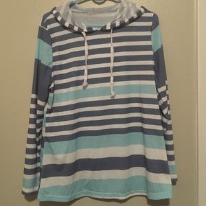 Stripped hoodie tee