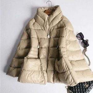 MONCLER size 1 beige down puffy jacket EUC
