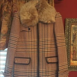 Tory Burch brown, ivory Houndstooth Jacket