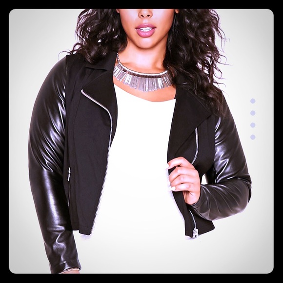 Faux Leather Suede Moto Jacket