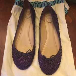 Tory Burch Swarovski crystal ballet flats