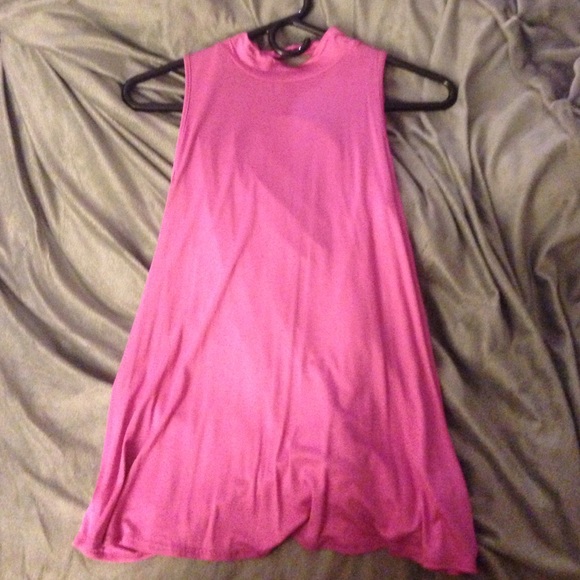 Dusty pink mock neck tank