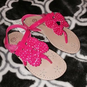 Neon Pink Bow sandals size 11T