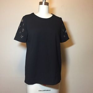 Madewell Top w/ Embellished Sleeves