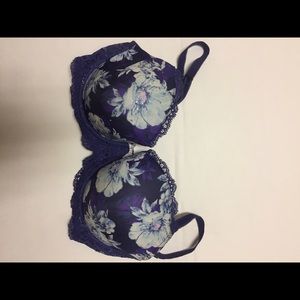 Blue Floral Rhinestone Victoria's Secret Bra