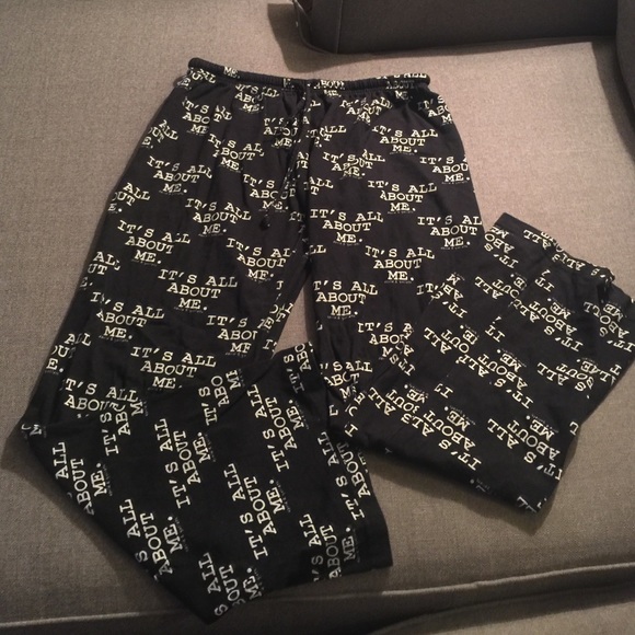 Black/White "It's All About Me" PJ Pants
