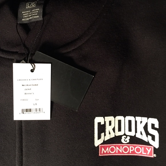 Black Crooks & Castles Monopoly Baseball Jacket