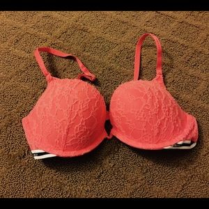 VS push-up orange lace bra