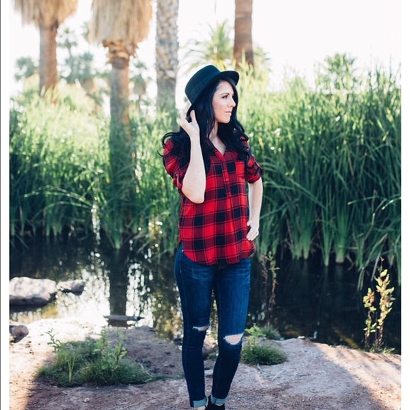 Buffalo plaid top - Red - Picture 2 of 2