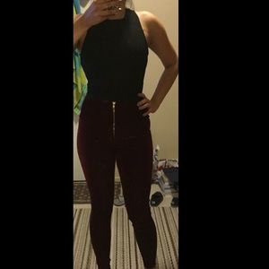 High Waisted Velvet Pants