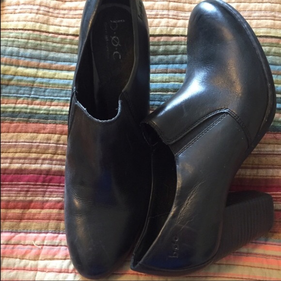 BORN black leather booties