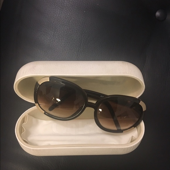 Chloe oversized purple sunglasses / gold hardware