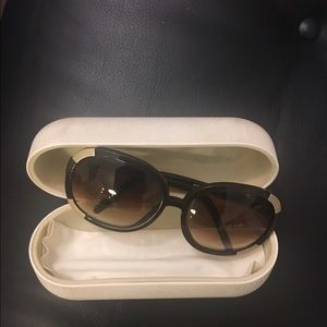 Chloe oversized purple sunglasses / gold hardware