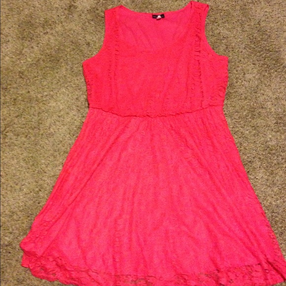 Coral lace dress
