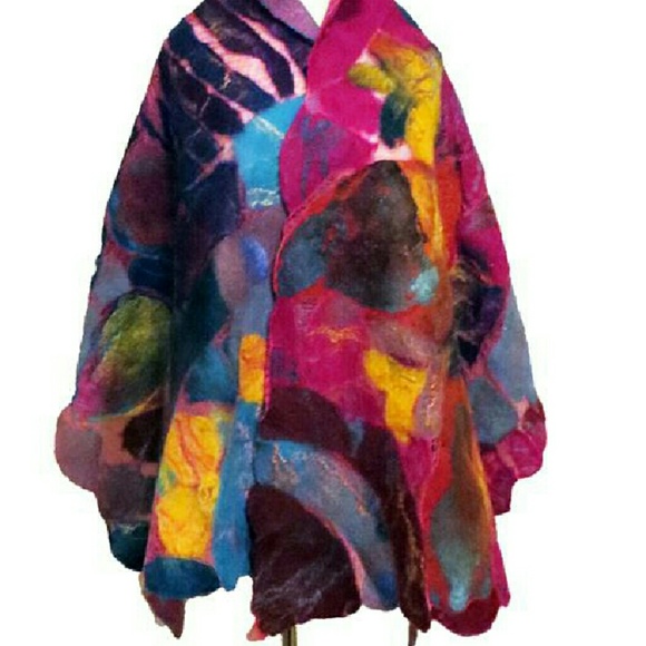 Nuno felted scarf: wool and silj - Picture 1 of 4