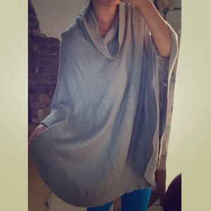 J.JILL - Gray Cowl Neck Poncho - Size M/L