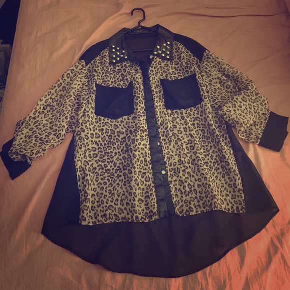 Leopard print sexy shirt