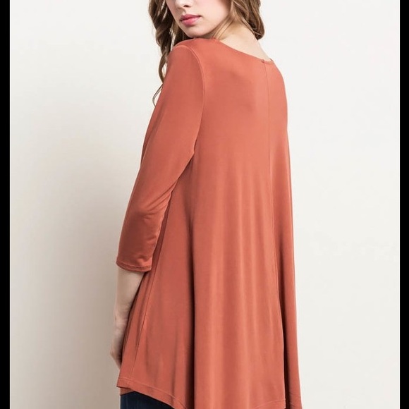 SALE!!! BURNT ORANGE CRISSCROSS TUNIC - Picture 3 of 3