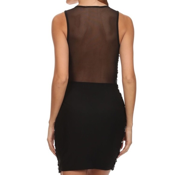 Mesh Back Sequins Party Dress - Picture 3 of 3
