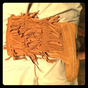 LC Fringe moccasin boots