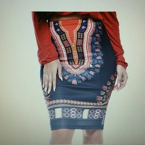 Beautiful Dashiki Pencil Skirt