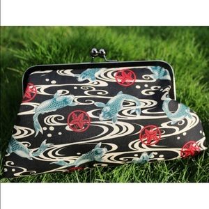 Custom Black Koi Fish Purse Frame Clutch