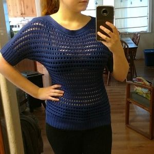 Knitted Blue Sleeveless Sweater